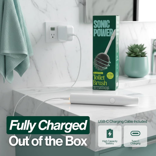 AURA™ Smart UVC Self-Sanitizing Electric Toilet Brush