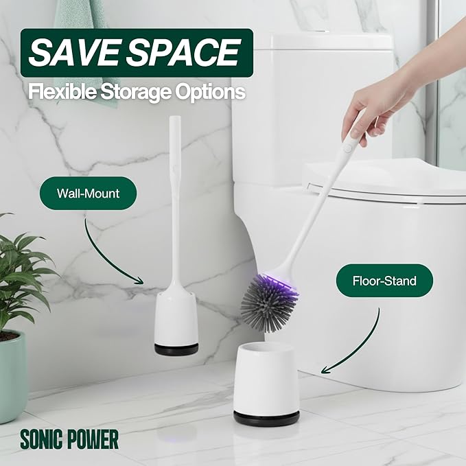 AURA™ Smart UVC Self-Sanitizing Electric Toilet Brush